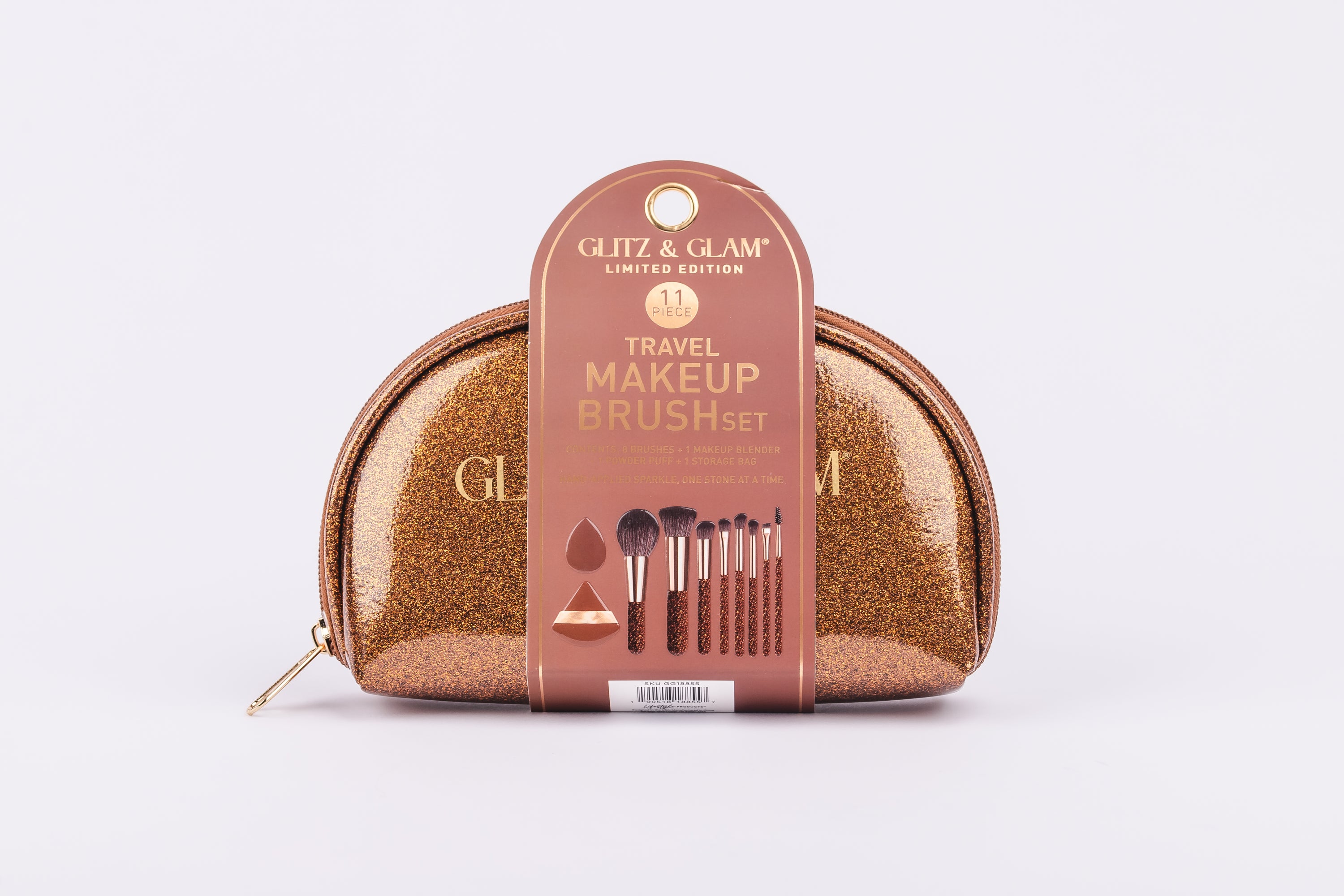 Smoke Topaz Glitz & Glam |11pc Travel Brush Set | GG18855