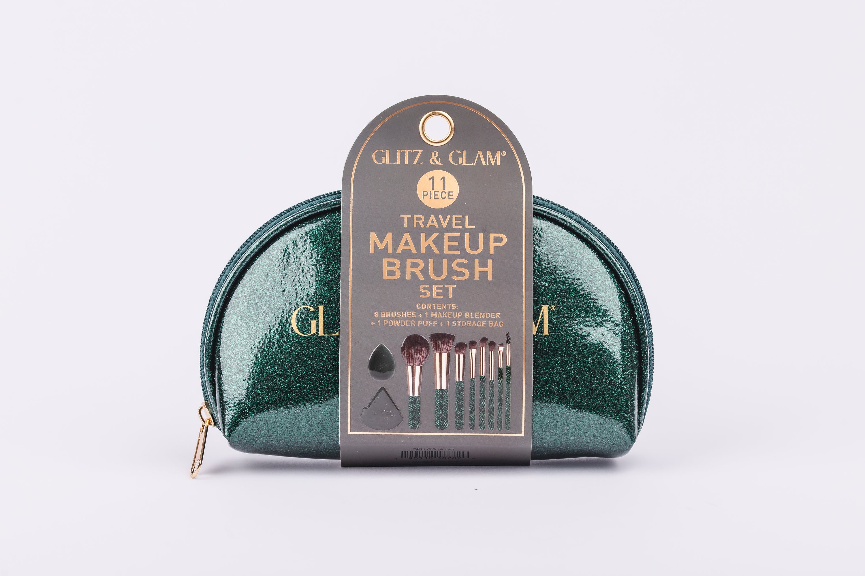 Emerald Glitz & Glam |11pc Travel Brush Set | GG18782