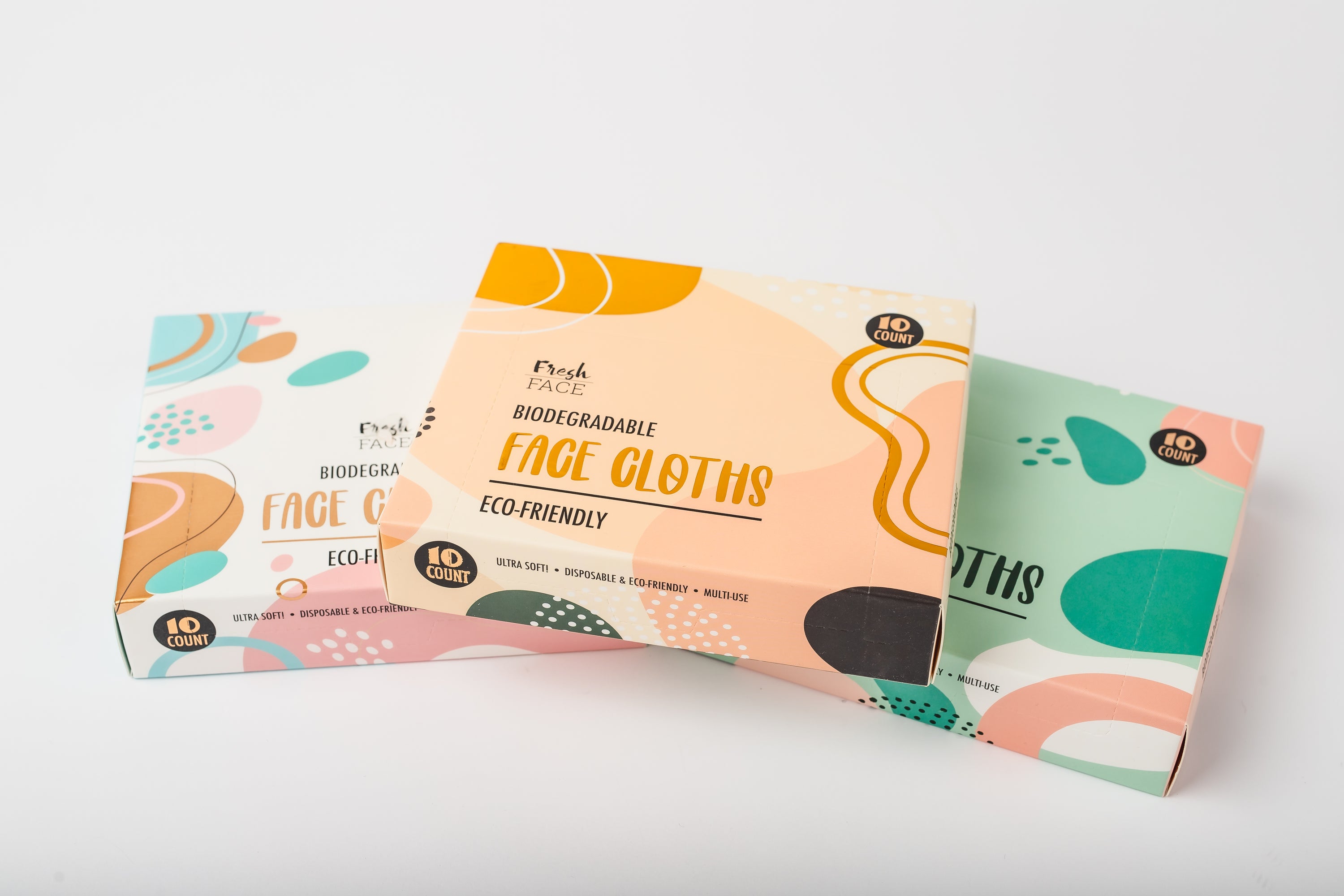 Fresh Face Biodegradable 3pk Face Cloths