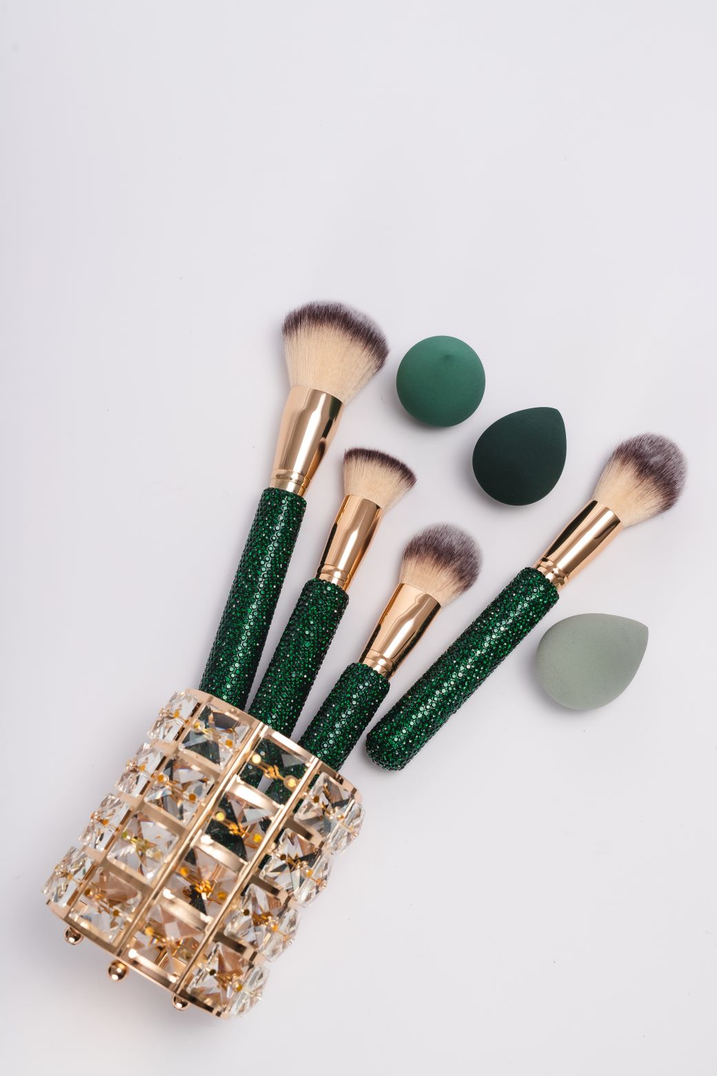 Emerald Glitz & Glam | 8pc Oversized Essential Brush Set
