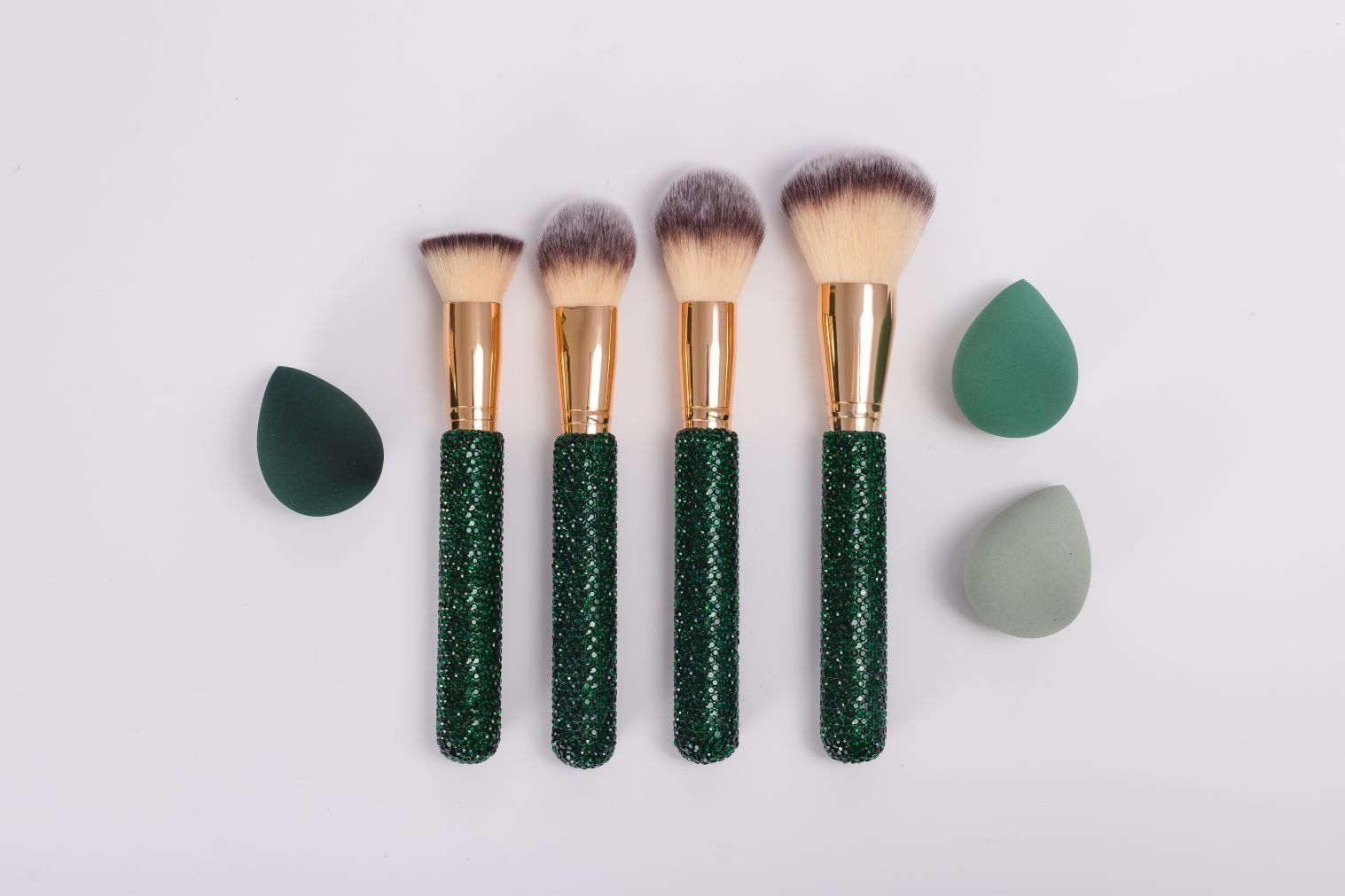 Emerald Glitz & Glam | 8pc Oversized Essential Brush Set