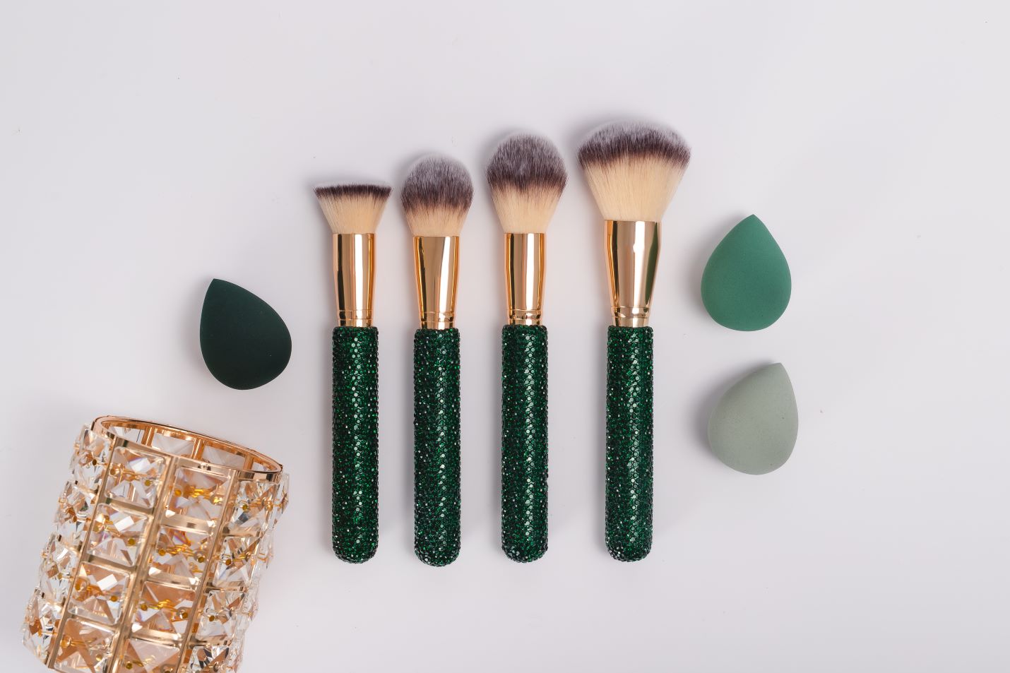 Emerald Glitz & Glam | 8pc Oversized Essential Brush Set