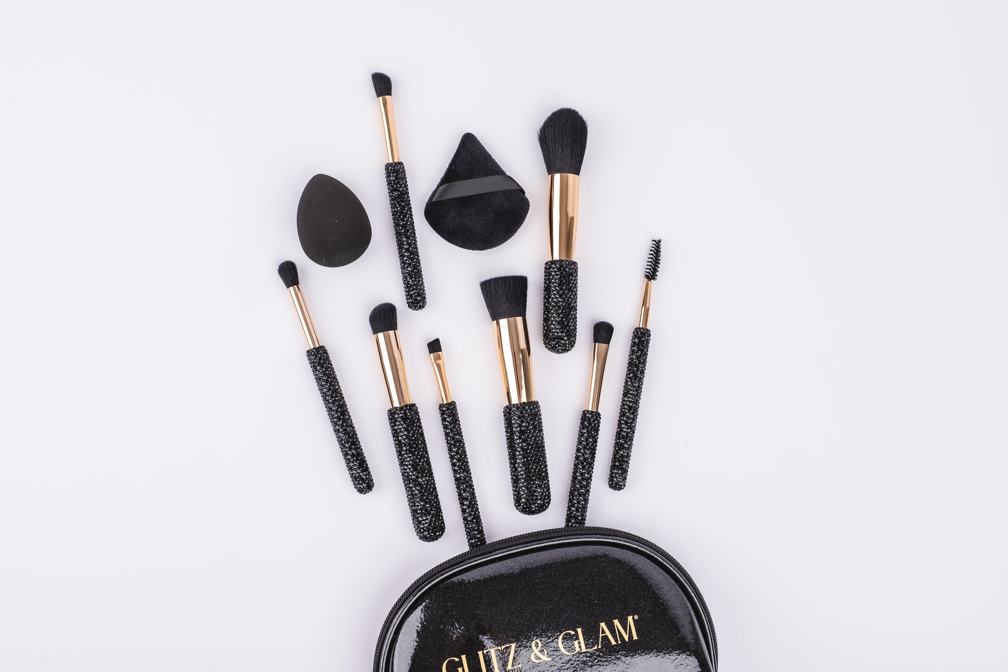 Black Glitz & Glam |11pc Travel Brush Set | GG18778
