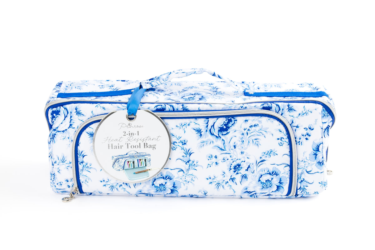 Primrose Hair Tool Bag | Blue Vintage Rose Toile