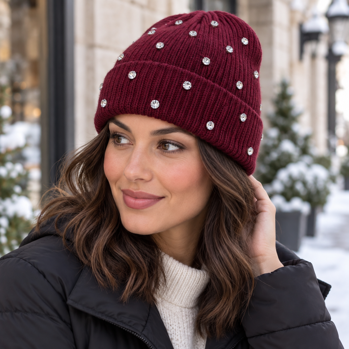Rhinestone Beanie