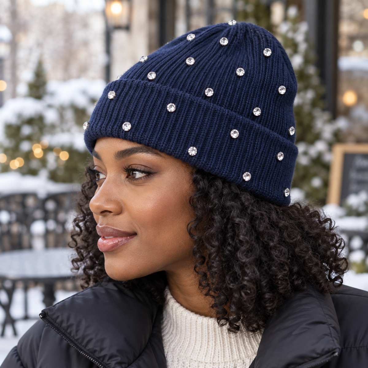 Rhinestone Beanie