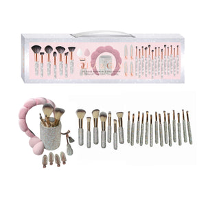 Silver/Pink Glitz & Glam  30pc Essentials Collection Brush Set – Lifestyle  Products
