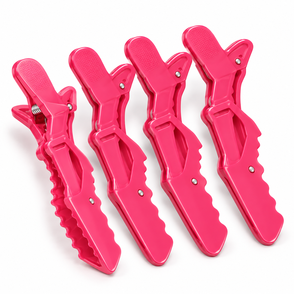 Hibiscus Pink & Flowers four styling clips without packaging, SKU CL0931