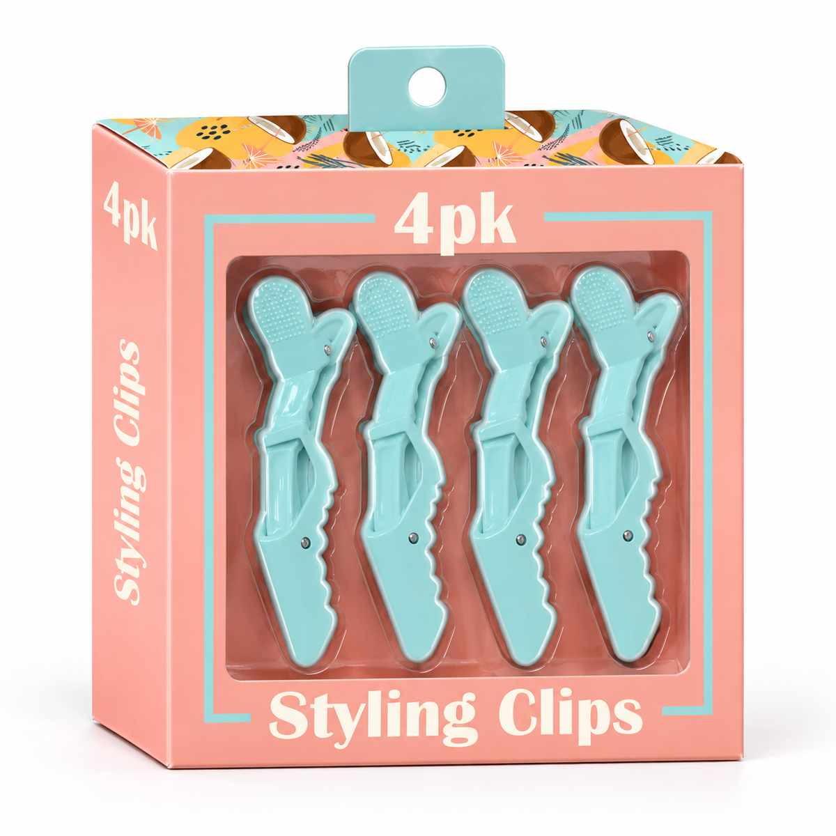 Teal & Coconut Cocktail Styling Clips retail package, SKU CL0932