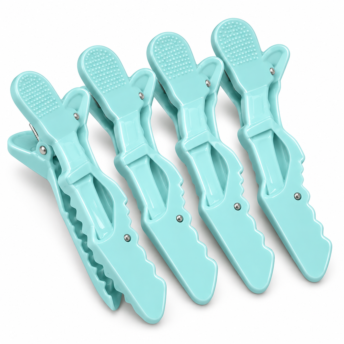 Teal & Coconut Cocktail four styling clips without packaging, SKU CL0932
