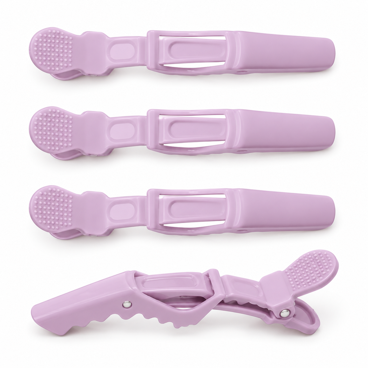 CL0940 Dusty Lavender Holographic Sprinkles, four no-slip hair clips