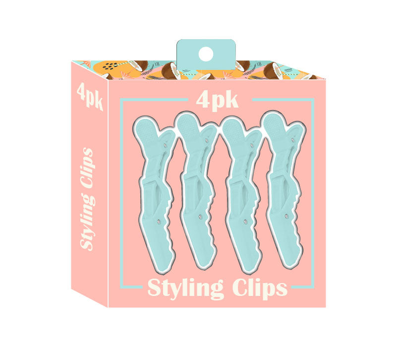 No Slip Hair Clips | Teal & Coconut Cocktail (4 Pack) product photo
