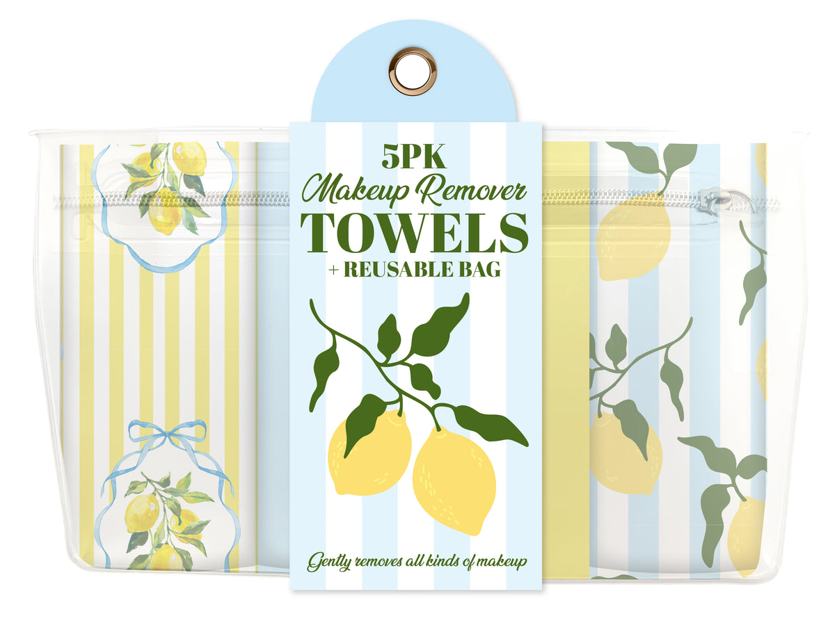Makeup Remover Towels | Stripes & Lemons (5 Pack) product photo