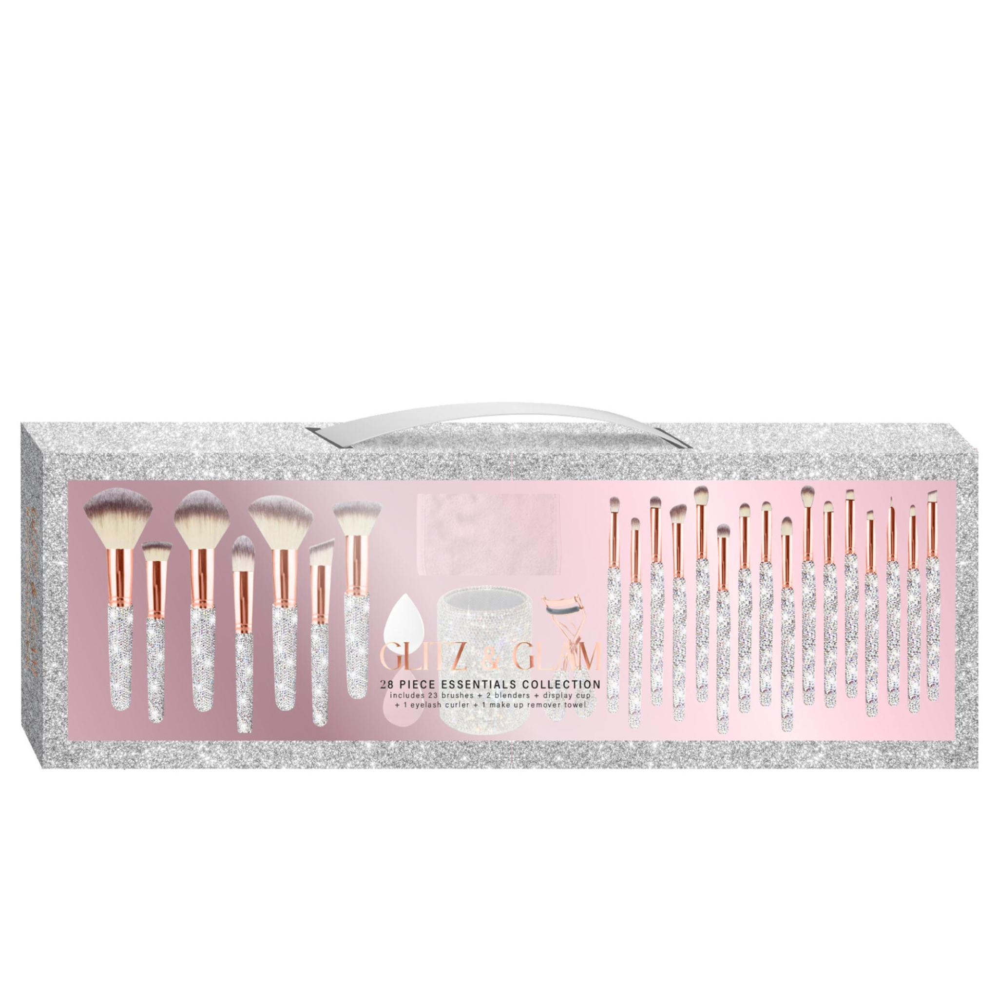 Glitz & Glam  SILVER 28pc Essentials Collection Brush Set – Lifestyle  Products